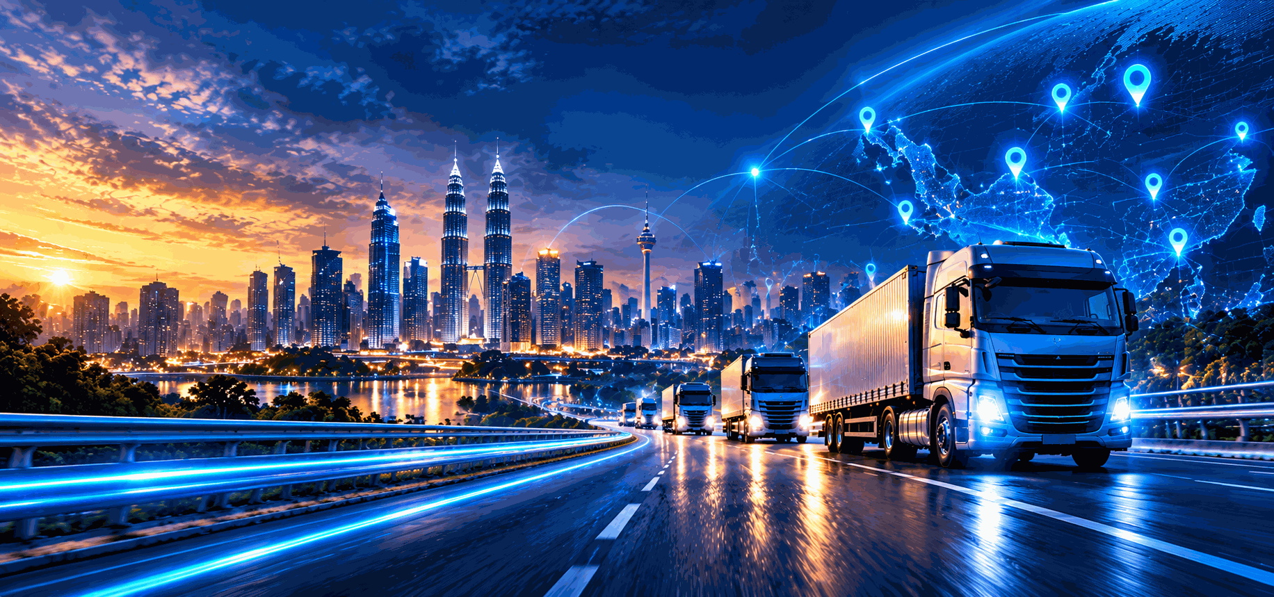GLOBALGPS futuristic Malaysian fleet background